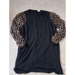 Chicsoul women's dress sparkly black gold 3x